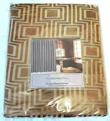 NUEVO ESCUDO HOGAR DISEÑO TELA CORTINA DE DUCHA 70"x72" DERRY CANELA MARRÓN Foto 1 de 3