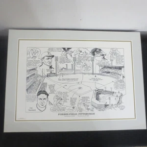 1990 Sporting News 16x22 Litho by Amadee Pittsburgh Forbes Field Wagner/Traynor - Picture 1 of 3