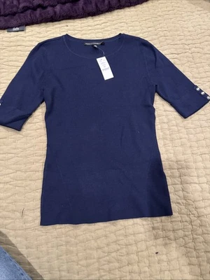 Suéter para mujer White House Black Market azul marino talla S Foto 1 de 4