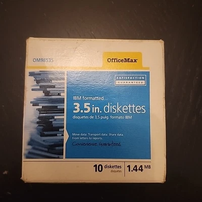 Disquetes Office Max IBM formateados de 3,5 pulgadas 1,44 MB 10 OM98535 Foto 1 de 2