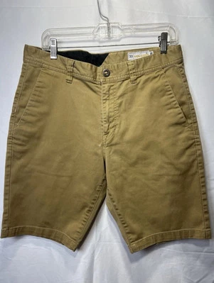 Volcom Men’s 33 Tan Khaki Chimo Shorts Beach Preppy Pockets  - Image 1 of 4