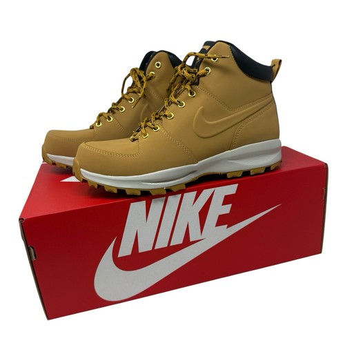 Nike Manoa stivali pelle uomo taglia 10 fieno marrone marrone grano 454350 700 NUOVI