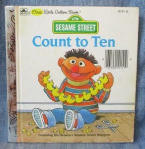 Vintage 1986 SESAME STREET COUNT TO TEN BOOK A First Little Golden Book SYL3 - Imagen 1 de 3