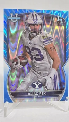 🏈2022 Isaac Rex 1st Bowman🏈 CHROME  BLUE RAYWAVE REFRACTOR NUMBERED 190/199🏈  - Image 1 of 4