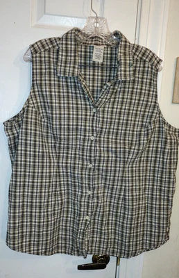 女式格子无袖上衣,尺寸 22/24W,FADED GLORY 出品 — 第 1/3 张图片