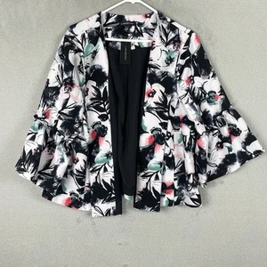 Lane Bryant Open Front Bell Sleeve Blazer Womens Plus 22/24 Floral Lined NWT - Picture 1 of 13