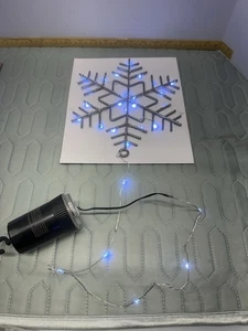 LED Lighted Snowflake Decoration w/Timer Modes Battery Operated CB-04 Waterproof - Picture 1 of 4