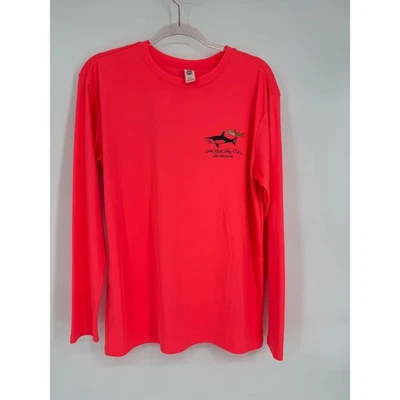 Camisa de manga larga Gulf Drive Café & Tiki Shark Mermaid para hombre talla mediana roja neón Foto 1 de 4