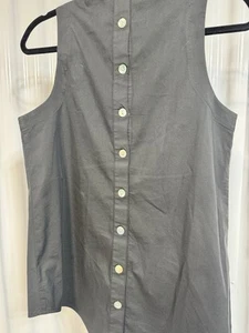 Top Finley para mujer negro con botones delantero trasero popelina columpio sin mangas cuello S - Imagen 1 de 6