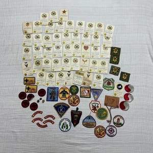 Lot of late 60s early 70s Boy Scout badges pins cards Arkansas & 3 ROTC patches - Picture 1 of 9