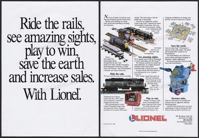 LIONEL - Оригинальная 1988 Торговая РЕКЛАМА / плакат / Поезда промо - RailScope_PowerMasters - Изображение 1 из 3