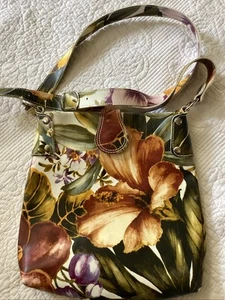 Borse In Pelle Genuine Leather Floral Shoulder Bag Made In Italy - Picture 1 of 4