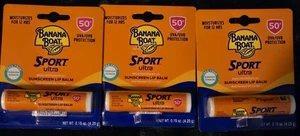 Banana Boat Sport Ultra 50 UVA/UVB Schutz Sonnenschutz Lippenbalsam 0,15 Unzen 3er Pack - Bild 1 von 9