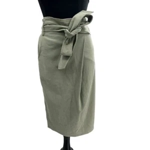 Anthropologie Moon River Sage Cotton Blend Belted Midi Skirt XS NWT Coquette - Picture 1 of 5
