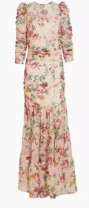 Neu mit Etikett $ 486 ATEMBERAUBENDES by Timo MAXIKLEID AUS GERAFFTEM CHIFFON IN FLORA PINK US-GRÖSSE 6 - Bild 1 von 8