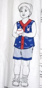 Kleinkind Baseball 100 % Baumwolle Stoff Nähmaterial Panel Shirt Shorts S M L  - Bild 1 von 2