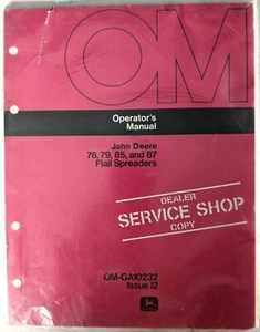 Vintage John Deere 76 79 85 87 Spandiconcime Operatori Manuale Rivenditore Copia Fattoria - Foto 1 di 2