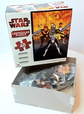 2010 Star Wars Clone Wars Lenticular Puzzle 48pc Obi-Wan Kenobi Anakin Skywalker - Image 1 of 4