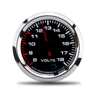 52MM Universal Volt meter Car Gauge 8-18 volts voltage Meter 7 Color Backlight - Picture 1 of 13