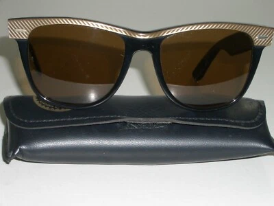 GAFAS DE SOL VINTAGE B&L RAY BAN RAYAS NEGRAS/MARRONES DORADAS B15 WAYFARER II AÑOS 80 Foto 1 de 4