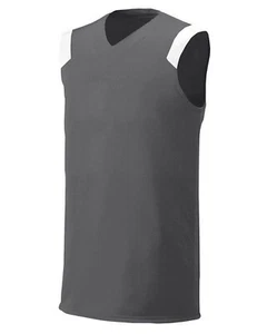 A4 Youth Unisex NB2340 Moisture Management Grey White Vneck Sleeveless Shirt New - Picture 1 of 2
