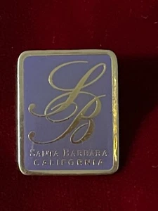 SB Cursive Script Santa Barbara CA California Epoxy Tie Lapel Pin 1" - Picture 1 of 2