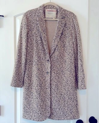 Chaqueta Anthropologie Beige y Negra Metálica Leopardo Estampado Animal Abrigo Talla S Foto 1 de 4