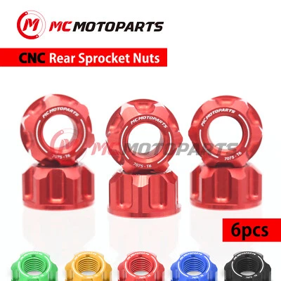 SPOKE6 Red Rear Sprocket Nuts Kit For Yamaha MT-09 Tracer 16 17 18 19 20 - Image 1 of 4