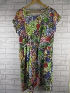 Sunny Girl womens a-line dress green print 14 cap sleeve round neck - Picture 1 of 10