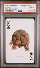 1998 POKEMON STADIUM YELLOW PLAYING CARDS YELLOW GOLEM KING OF CLUBS PSA 10