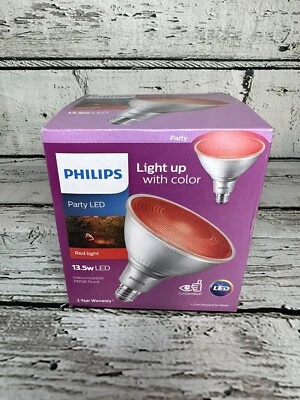 RED LED Philips 13.5 Watt Indoor/Outdoor Par38 Light Bulb - Image 1 of 4