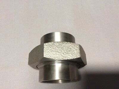 2" FIP Threaded (NPT) Hex Union 304 Stainless Steel Pipe Fitting 150 IPS - Image 1 of 2