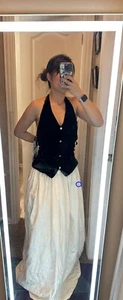Jessica McClintock Tuxedo Inspired Gunne Sax Dress Size 13/14 - Picture 1 of 11