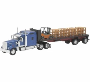 Kenworth Flatbed W/ Forklift and Pallet by New Ray - Picture 1 of 1