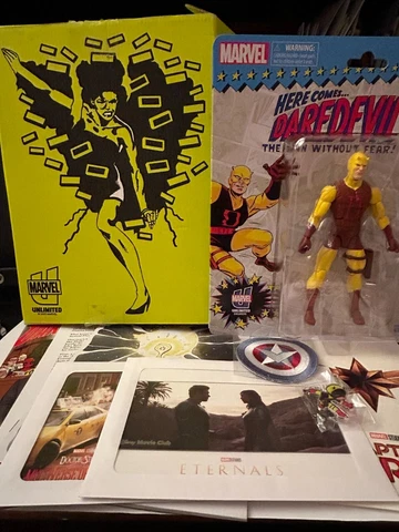 Marvel Unlimited Plus Membership Kit 2022 -Retro Marvel Legends Daredevil+Extras Cover