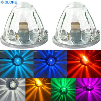 2X Watermelon Real Glass Lens Flush Mount Incandescent Light Kit 1156 LED Lights - Image 1 of 4