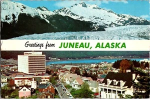 Postal Juneau Alaska AK Edificio Federal y Glaciar Mendenhall Multi-Vista - Imagen 1 de 2
