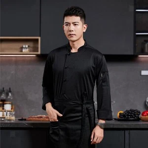 Chef Coat for Men Women Breathable Long Sleeve for Hotel Kitchen Catering - Picture 1 of 43