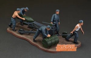 Maßstab 1:72 WWII German Air Force Bodenpersonal 5 Soldaten zusammengebaut bemalt Modell - Bild 1 von 4