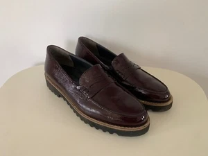 Paul Green Damenschuhe 10 US Lackleder Penny-Loafer burgunderrot - Bild 1 von 7