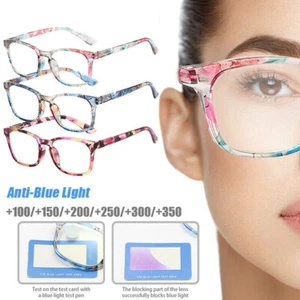 Gafas de lectura de gran tamaño para mujer dama antiluz azul presbicia +1.0 ~ 4.0 NUEVAS - Imagen 1 de 14