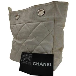 CHANEL Leather Shoulder Bag Handbag Auth White Women From Japan - Picture 1 of 10