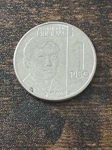 2018 Philippines 1 Piso Nickel plated Steel Coin Jose Rizal Waling orchid TK7230 - Picture 1 of 3