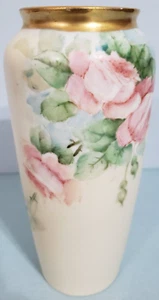 Antique CT Carl Tielsch Altwasser Silesia Porcelain Vase With Gold Trim - Picture 1 of 11