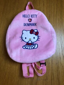 Sanrio Embroidered Hello Kitty Denmark pink plush backpack NWOT - Picture 1 of 2