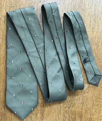 Men’s Vintage Blair Warren PA Olive Green Polyester Neck Tie Necktie - Image 1 of 4