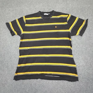 Carhartt Shirt Mens XLARGE Black Striped Short Sleeve Crew Neck T Shirt Size XL - Picture 1 of 9