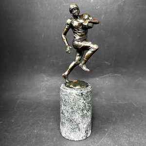 Football Player NFL Bronze Trophy Sculpture Statue Figure Marble Base 12" Milo - Picture 1 of 10