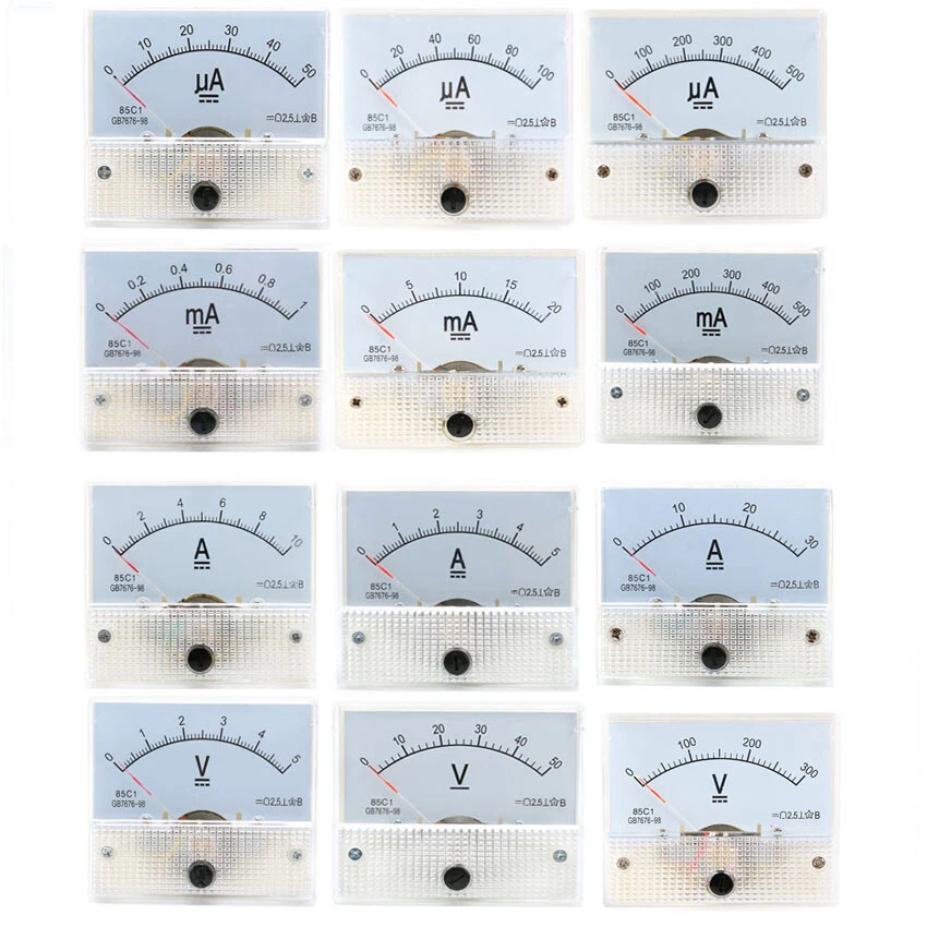 0-30A DC Ammeter Current 0-300V DC Voltmeter Voltage 85C1 Analog Amp Panel Meter - Image 1 of 1