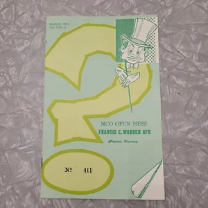 Vintage March 1972 NCO Open Mess Warren AFB Wyoming Magazine Booklet Club News - Picture 1 of 10